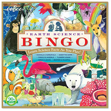 Load image into Gallery viewer, eeBoo: Natural Science Bingo Game, for 2 to 4 Players, Learn Science Facts as You Play, For Ages 5 and up, Includes Cloth Bag for Holding Tiles