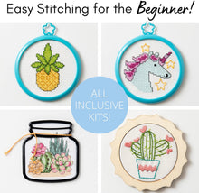 Load image into Gallery viewer, Bucilla 47908E My 1st Stitch Counted Cross Stitch Kit, 4", Terrarium Cactus