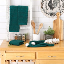 Load image into Gallery viewer, DII Luxury Barmop Collection Chevron Dishtowel Set, 16x19, Teal, 4 Piece