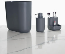 Load image into Gallery viewer, iDesign 3-Piece Plastic Bathroom Accessory Set, Cade Collection, Charcoal