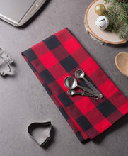Load image into Gallery viewer, DII Buffalo Check Classic Farmhouse Dishtowel Set, 20x30, Red & Black, 3 Piece