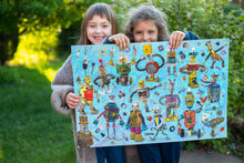 Load image into Gallery viewer, eeBoo: Upcycled Robots 100 Piece Puzzle, Perfect Project for Little Hands