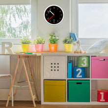 Load image into Gallery viewer, Educational Wall Clock - Silent Movement Time Teaching Clock Black