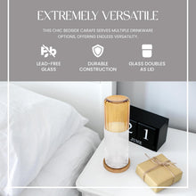 Load image into Gallery viewer, elle decor Bedside Water Carafe with Cup Set | 3” x 8.5” (Amber Lid)