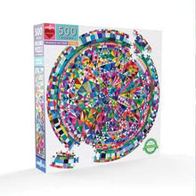 Load image into Gallery viewer, eeBoo: Piece and Love Triangle Pattern 500 Piece Round Circle Jigsaw Puzzle