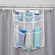 Load image into Gallery viewer, ID Una Bathroom Over Door Mesh Shower Caddy for Shampoo, Conditioner, White
