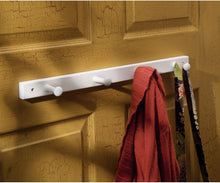 Load image into Gallery viewer, iDesign Wooden Wall Mount 4-Peg Coat Rack for Hanging Jackets, Leashes, White