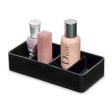 Load image into Gallery viewer, iDesign The Sarah Tanno 4 Slot Silicone Cosmetic Drawer Organizer Black