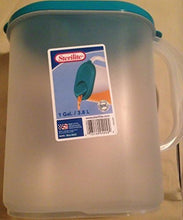 Load image into Gallery viewer, Sterilite Plastic Pitcher Washed Blue Lid and Tab with Clear Base One Gallon