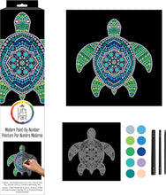 Load image into Gallery viewer, Plaid Sea Turtle Mandala Modern Dot Kit, 14" x 14" Paint by Numbers