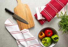 Load image into Gallery viewer, DII Basic Ribbed Terry Kitchen Basics Collection, Red, Dish Towels, 6 Piece