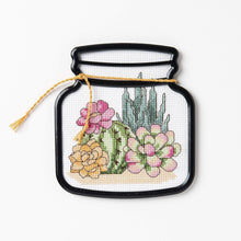 Load image into Gallery viewer, Bucilla 47908E My 1st Stitch Counted Cross Stitch Kit, 4", Terrarium Cactus