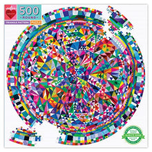 Load image into Gallery viewer, eeBoo: Piece and Love Triangle Pattern 500 Piece Round Circle Jigsaw Puzzle