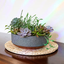 Load image into Gallery viewer, HC 8" Round Capri Succulent Pot Faux Concrete w Copper Base