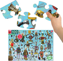 Load image into Gallery viewer, eeBoo: Upcycled Robots 100 Piece Puzzle, Perfect Project for Little Hands