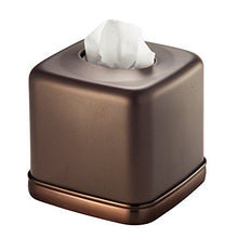 Load image into Gallery viewer, InterDesign York Metal Facial Tissue Box Cover/Holder for Bathroom - Bronze