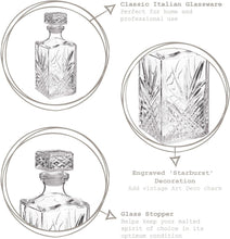 Load image into Gallery viewer, Bormioli Rocco Selecta Collection Whiskey Decanter 33.75oz Diamond Design
