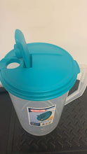 Load image into Gallery viewer, Sterilite One-Gallon Round Pitcher, Clear Base with Blue-Atoll (Teal) Lid