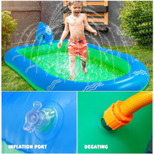Load image into Gallery viewer, Inflatable Sprinkler Pool, Cute Dolphin Splash Pad for Kids, Backyard Swimming