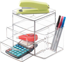 Load image into Gallery viewer, iDesign Clarity Cosmetic Organizer - 3 Drawers, Clear