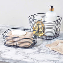 Load image into Gallery viewer, iDesign Vienna Vanity Cosmetics and Makeup Storage Bathroom Basket Small