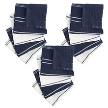 Load image into Gallery viewer, DII Basic Ribbed Terry Kitchen Basics Collection, Blue, Dishcloths, 12 Piece