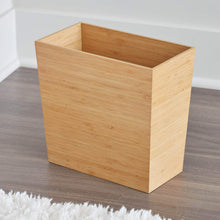 Load image into Gallery viewer, iDesign Rectangular Bamboo Waste Basket, The Formbu Collection
