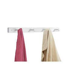 Load image into Gallery viewer, iDesign Wooden Wall Mount 4-Peg Coat Rack for Hanging Jackets, Leashes, White