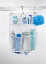 Load image into Gallery viewer, ID Una Bathroom Over Door Mesh Shower Caddy for Shampoo, Conditioner, White