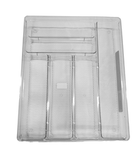 Load image into Gallery viewer, Oggi Silverware Organizer Tray, 6-Compartment, Clear