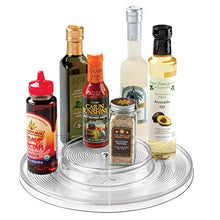 Load image into Gallery viewer, iDesign Linus Lazy Susan Cabinet Turntable - 2-Tier Organizer 11" Clear