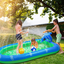 Load image into Gallery viewer, Inflatable Sprinkler Pool, Cute Dolphin Splash Pad for Kids, Backyard Swimming