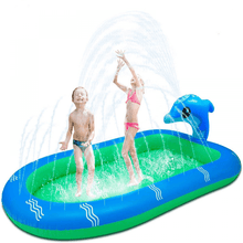 Load image into Gallery viewer, Inflatable Sprinkler Pool, Cute Dolphin Splash Pad for Kids, Backyard Swimming
