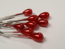 Load image into Gallery viewer, Corsage / Boutonniere Red Teardrop Pins 2" pk/144
