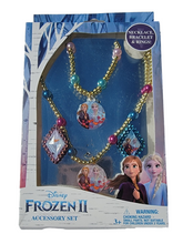 Load image into Gallery viewer, Disney Frozen II Necklace, Bracelet & Rings Girls Jewelry Gift Set Ana Elsa NIB