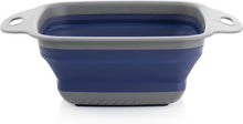 Load image into Gallery viewer, Oster Bluemarine Collapsible Square Plastic Colander in Blue
