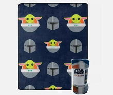 Load image into Gallery viewer, Star Wars: The Mandalorian Dark Hover Character Silky Soft Throw 40 x 50
