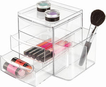 Load image into Gallery viewer, iDesign Clarity Cosmetic Organizer - 3 Drawers, Clear
