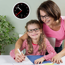 Load image into Gallery viewer, Educational Wall Clock - Silent Movement Time Teaching Clock Black
