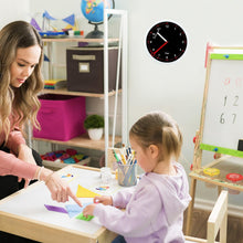 Load image into Gallery viewer, Educational Wall Clock - Silent Movement Time Teaching Clock Black
