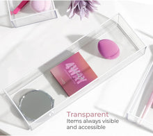 Load image into Gallery viewer, iDesign Plastic Makeup Organizer Tray - Vanity Organizer Clear White
