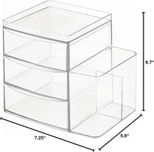 Load image into Gallery viewer, iDesign Clarity Cosmetic Organizer - 3 Drawers, Clear
