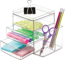 Load image into Gallery viewer, iDesign Clarity Cosmetic Organizer - 3 Drawers, Clear
