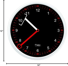 Load image into Gallery viewer, Educational Wall Clock - Silent Movement Time Teaching Clock Black
