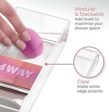 Load image into Gallery viewer, iDesign Plastic Makeup Organizer Tray - Vanity Organizer Clear White
