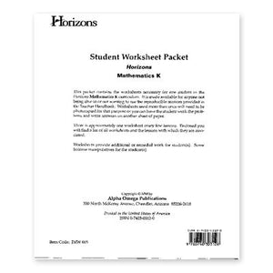 HORIZONS Kindergarten Student Worksheet Packet