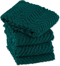 Load image into Gallery viewer, DII Luxury Barmop Collection Chevron Dishtowel Set, 16x19, Teal, 4 Piece
