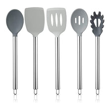 Load image into Gallery viewer, COOK WITH COLOR Silicone Cooking Utensils Kitchen Set, 5 Pieces, Grey Ombre
