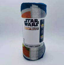 Load image into Gallery viewer, Star Wars: The Mandalorian Dark Hover Character Silky Soft Throw 40 x 50
