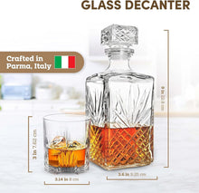 Load image into Gallery viewer, Bormioli Rocco Selecta Collection Whiskey Decanter 33.75oz Diamond Design
